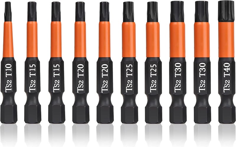 BAIDETS Pro Screwdriver Bit Set - Screwdriver Torx 10 pieces, 50mm length, 1/4” Hex-Shank, with Storage Box - Image 1